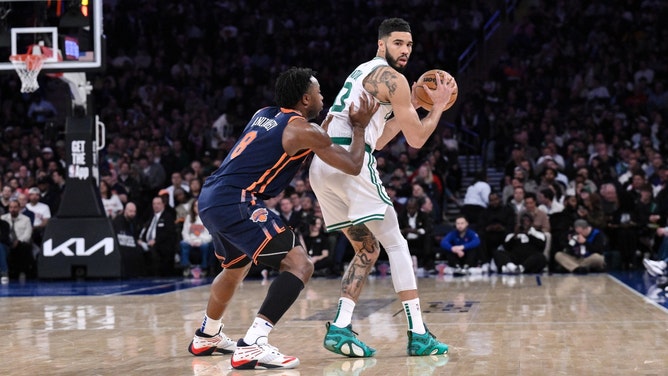The Boston Celtics host the New York Knicks Monday for Game 2 of the Eastern Conference Semifinals in the 2025 NBA Playoffs. (Photo credit: 
